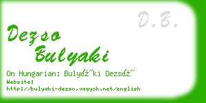 dezso bulyaki business card